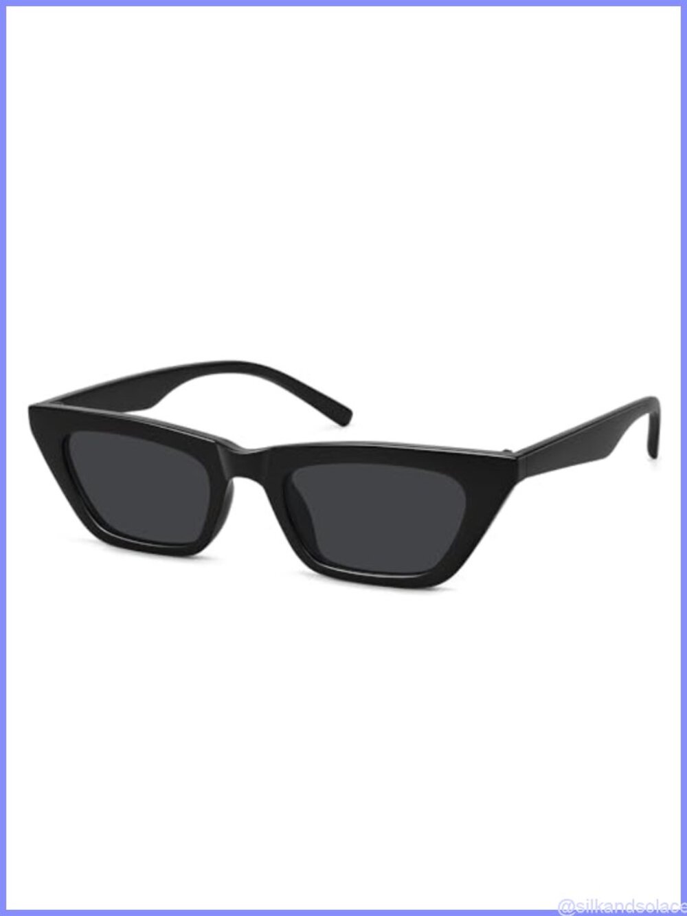 Narrow Square Cat Eye Sunglasses UV400 Retro 90s Style Women